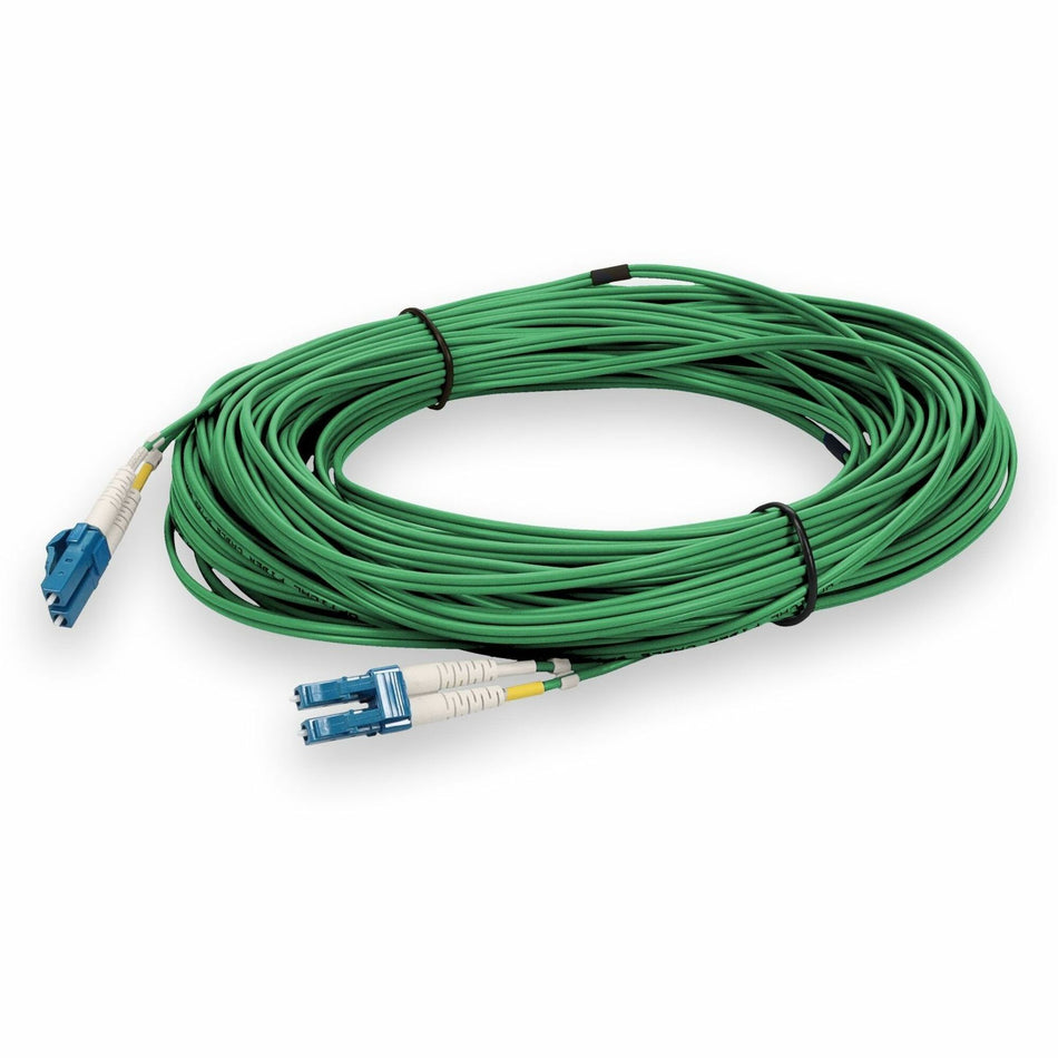 AddOn 40m LC (Male) to LC (Male) Green OS2 Duplex Fiber OFNR (Riser-Rated) Patch Cable - ADD-LC-LC-40M9SMF-GN