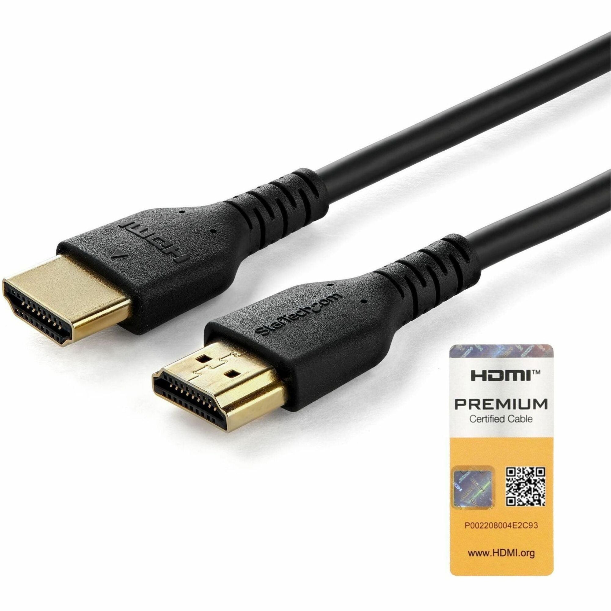 StarTech.com 3.3ft (1m) Slim HDMI 2.0 Cable, Flexible Premium HDMI Cord with Ethernet, 4K 60Hz HDR10, Aramid Fiber with TPE Jacket - RHDMM1MP