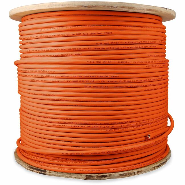 AddOn 1000ft Non-Terminated Orange Cat6A UTP PVC Copper Patch Cable - ADD-CAT6ABULK1K-OE