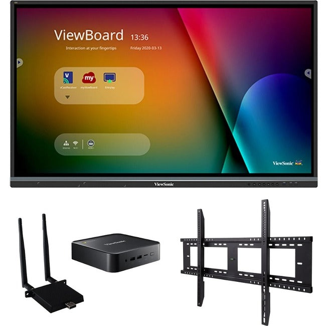 ViewSonic ViewBoard IFP6550-C1 - 4K Interactive Display with Wall Mount, WiFi Adapter, Chromebox - 350 cd/m2 - 65" - IFP6550-C1