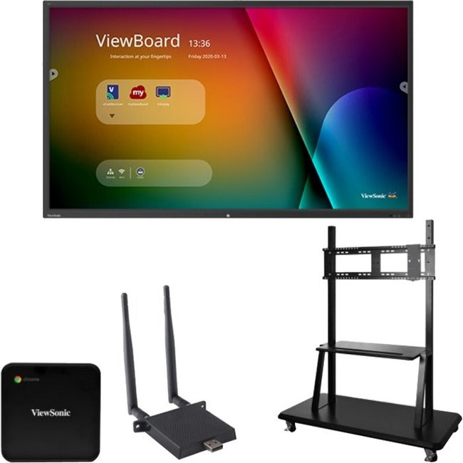 ViewSonic ViewBoard IFP7550-C2 - 4K Interactive Display, WiFi Adapter, Mobile Trolley Cart, Chromebox - 350 cd/m2 - 75" - IFP7550-C2