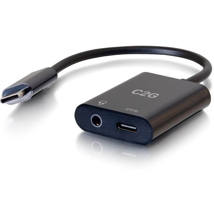 C2G USB C Multiport Adapter - USB C to Aux + USB C to C - Power Delivery up to 100W - 54438
