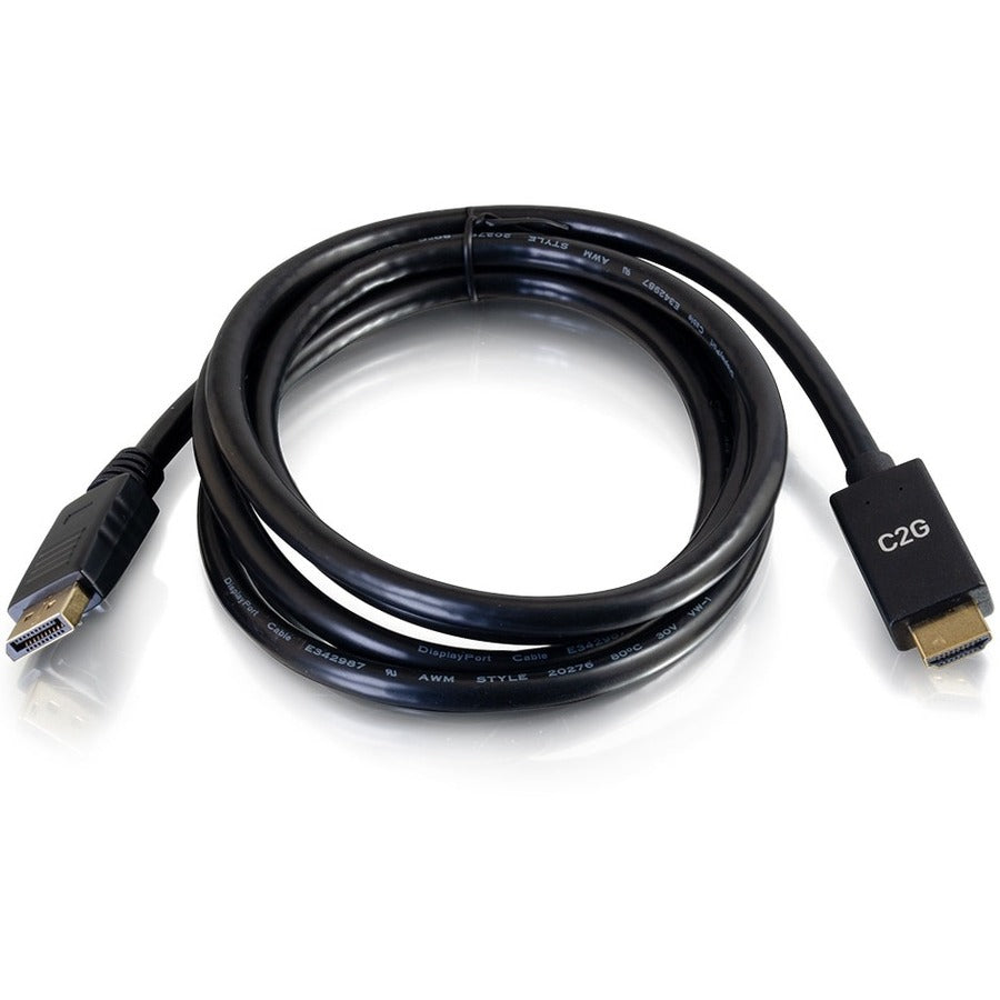 C2G 6ft DisplayPort to HDMI Cable - DP to HDMI Adapter Cable - DisplayPort 1.2a HDMI 1.4b - 4K 30Hz - M/M - 54433