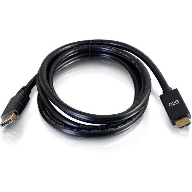 C2G 10ft DisplayPort to HDMI Cable - DP to HDMI Adapter Cable - DisplayPort 1.2a HDMI 1.4b - 4K 30Hz - M/M - 54434