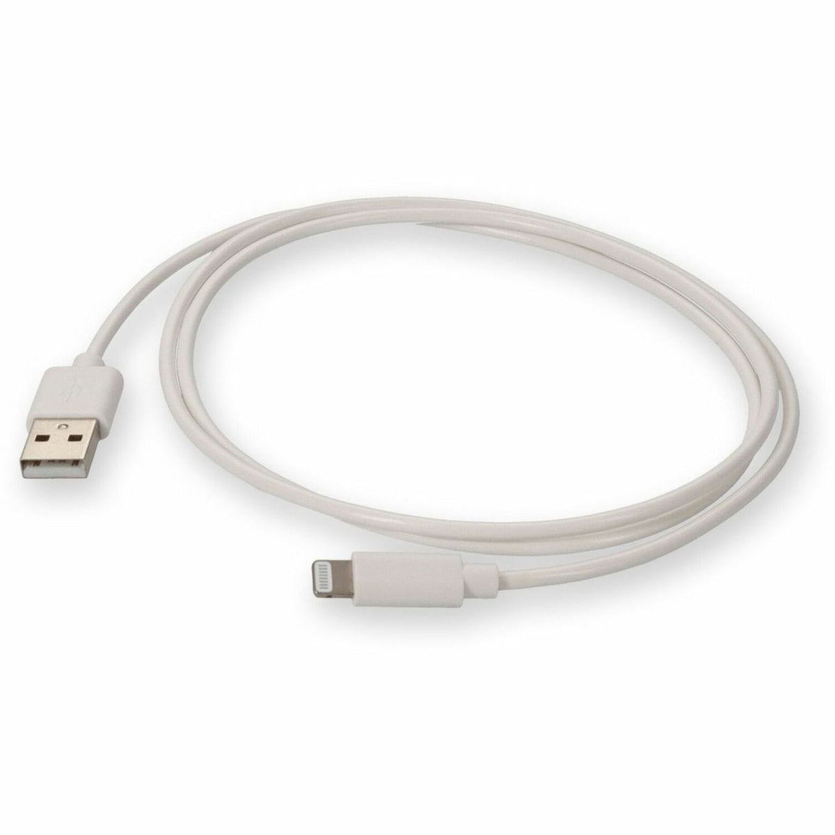 AddOn 1m Apple Computer&reg; Compatible USB A 2.0 Male to Lightning Male White Cable - MD818AM/A-AO