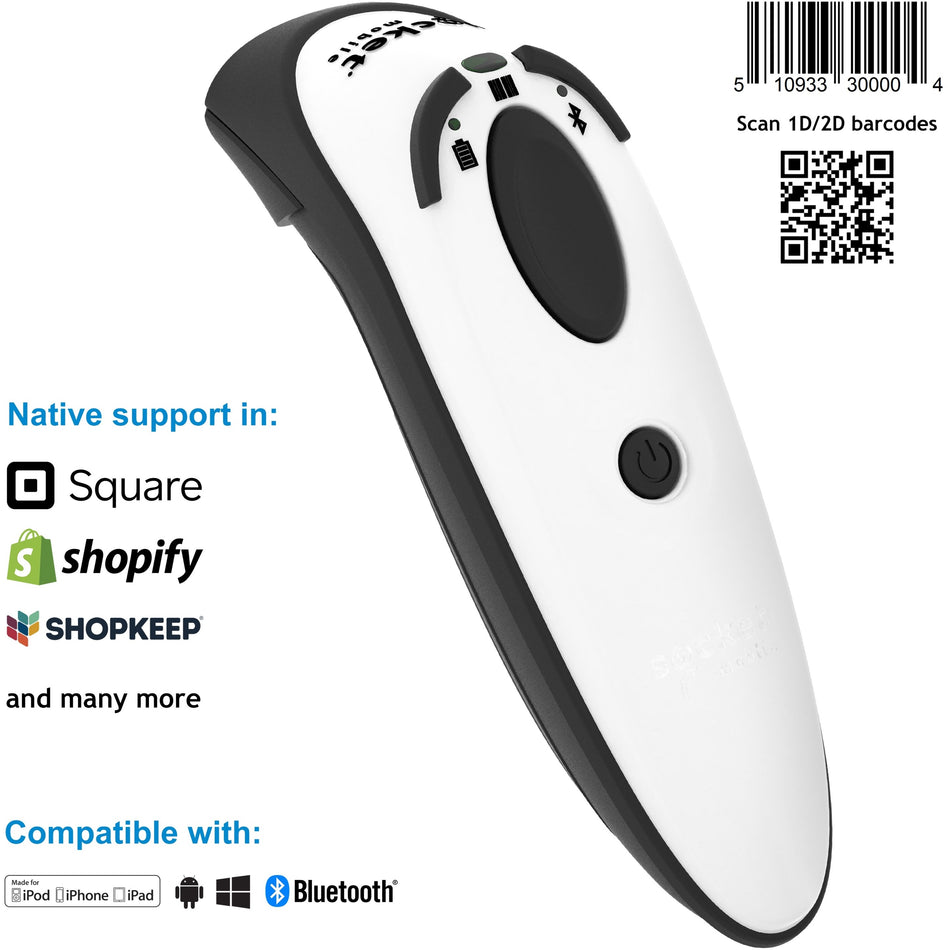 Socket Mobile DuraScan&reg; D760, Ultimate Barcode Scanner, DotCode & Travel ID Reader, White - CX3754-2406