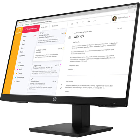 HP P24h G4 24" Class Full HD LCD Monitor - 16:9 - Black - 9UJ13A8#ABA