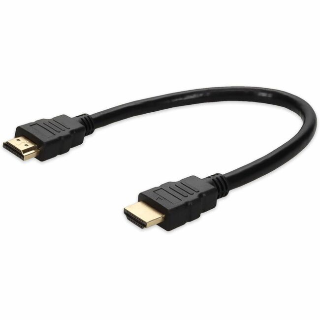AddOn 1ft HDMI 1.4 Male to Male Black Cable For Resolution Up to 4096x2160 (DCI 4K) - HDMIHSMM1