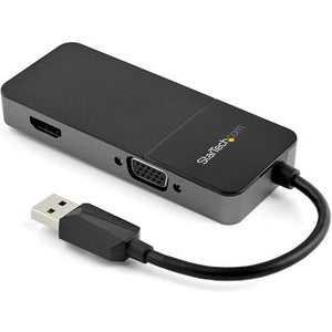 StarTech.com USB 3.0 to HDMI and VGA Adapter -4K/1080p USB Type A Dual Monitor Multiport Display Adapter Converter -External Graphics Card - USB32HDVGA