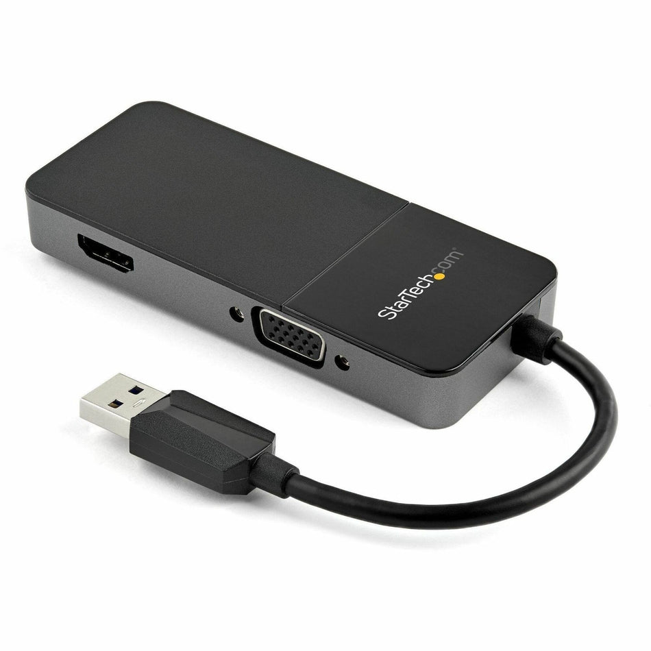 StarTech.com USB 3.0 to HDMI and VGA Adapter -4K/1080p USB Type A Dual Monitor Multiport Display Adapter Converter -External Graphics Card - USB32HDVGA
