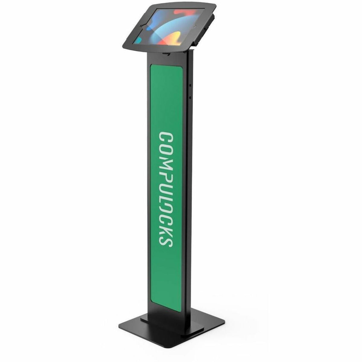 Compulocks iPad 10.2" Space Enclosure Brandable Floor Stand Black - 140B102IPDSB