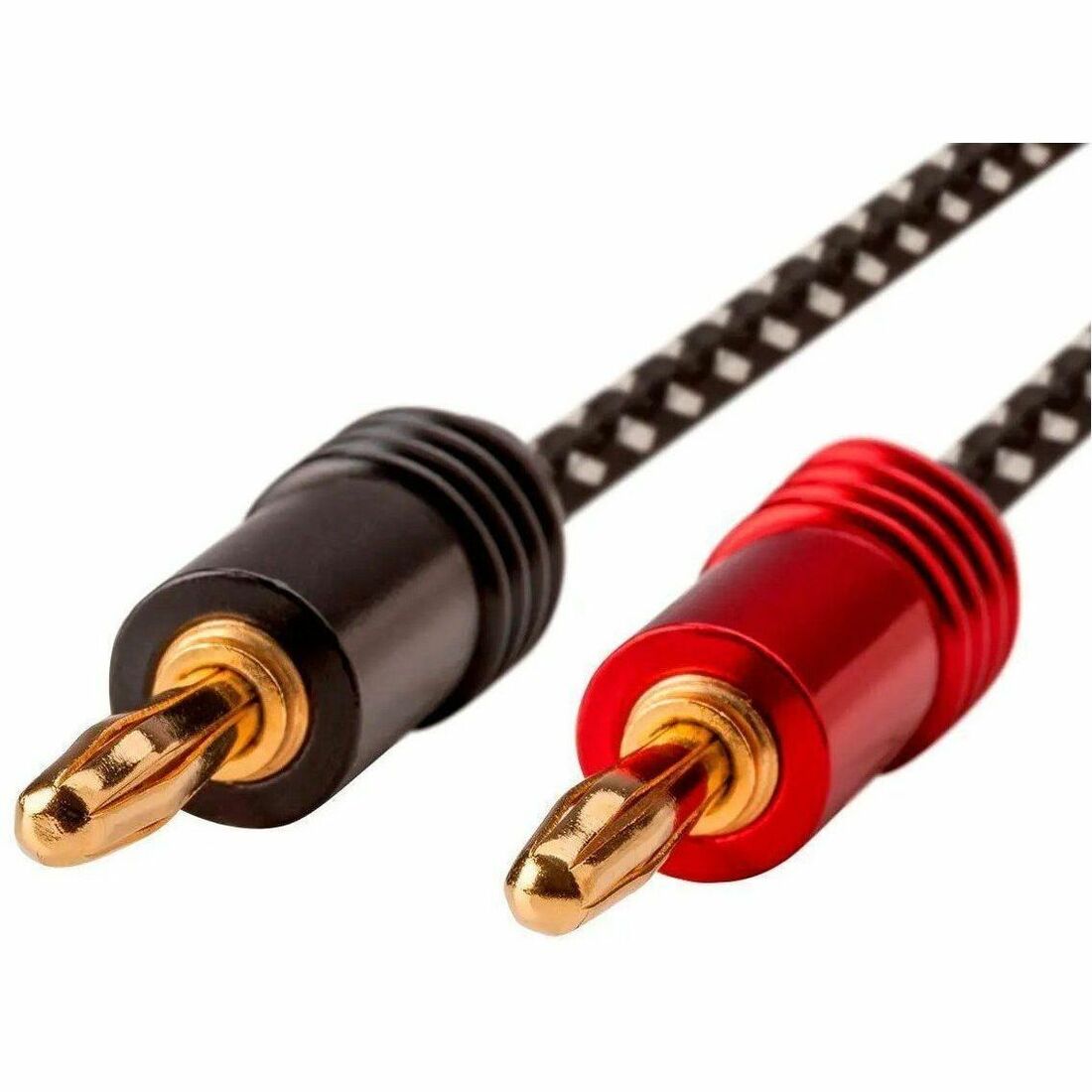 Monoprice Speaker Wire, Braided with Banana Plugs, 2-Conductor, 14AWG, 20ft - 34311