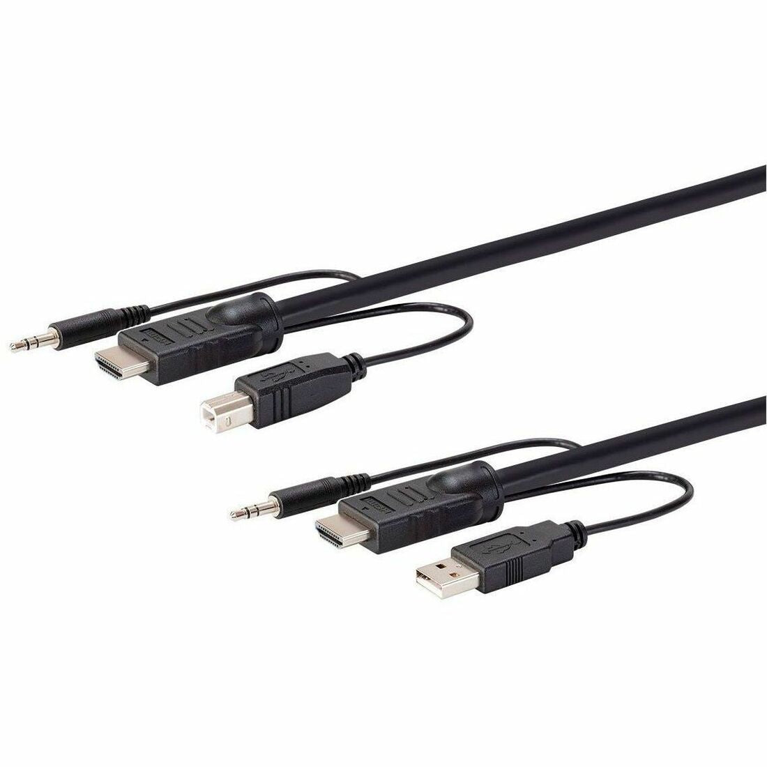 Monoprice Switch Series HDMI USB 3.5mm Audio Combo Cable for KVM Switches 10ft - 36649