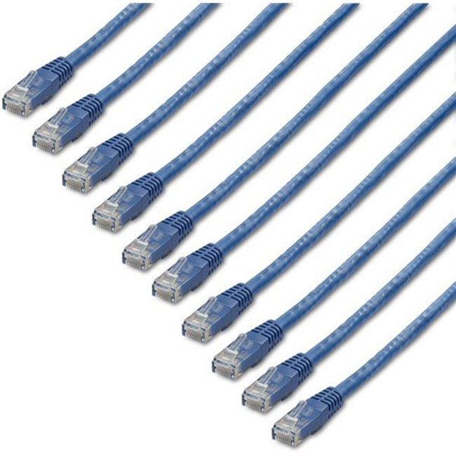 StarTech.com 1 ft. CAT6 Ethernet cable - 10 Pack - ETL Verified - Blue CAT6 Patch Cord - Molded RJ45 Connectors - 24 AWG - UTP - C6PATCH1BL10PK