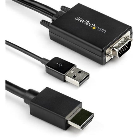 StarTech.com 6ft VGA to HDMI Converter Cable with USB Audio Support - 1080p Analog to Digital Video Adapter Cable - Male VGA to Male HDMI - VGA2HDMM6