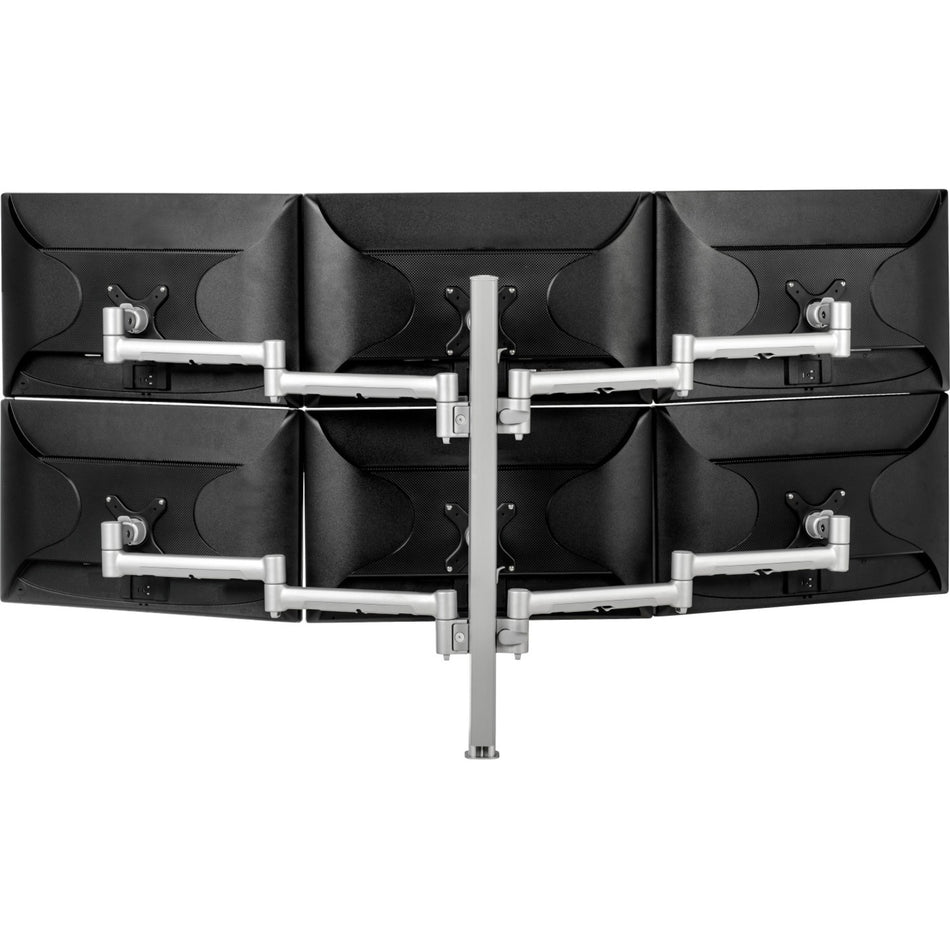 Atdec six display monitor arm desk mount - Flat and Curved up to 24in - VESA 75x75, 100x100 - AWMS-6-13717-H-S