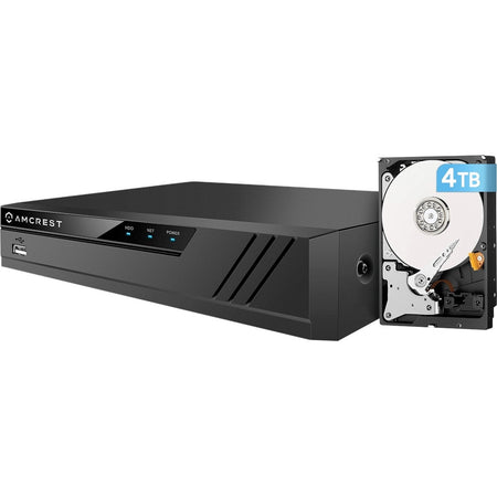 Amcrest 16-Channel NVR with Pre-Installed 4TB Hard Drive (NV4116-4TB) - 4 TB HDD - NV4116-4TB