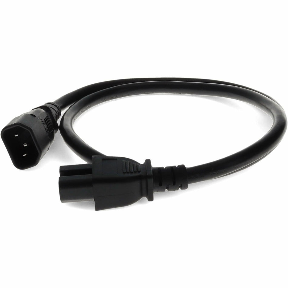 AddOn 5ft C14 Male to C15 Female 14AWG 100-250V at 15A Black Power Cable - ADD-C142C1514AWG5FT