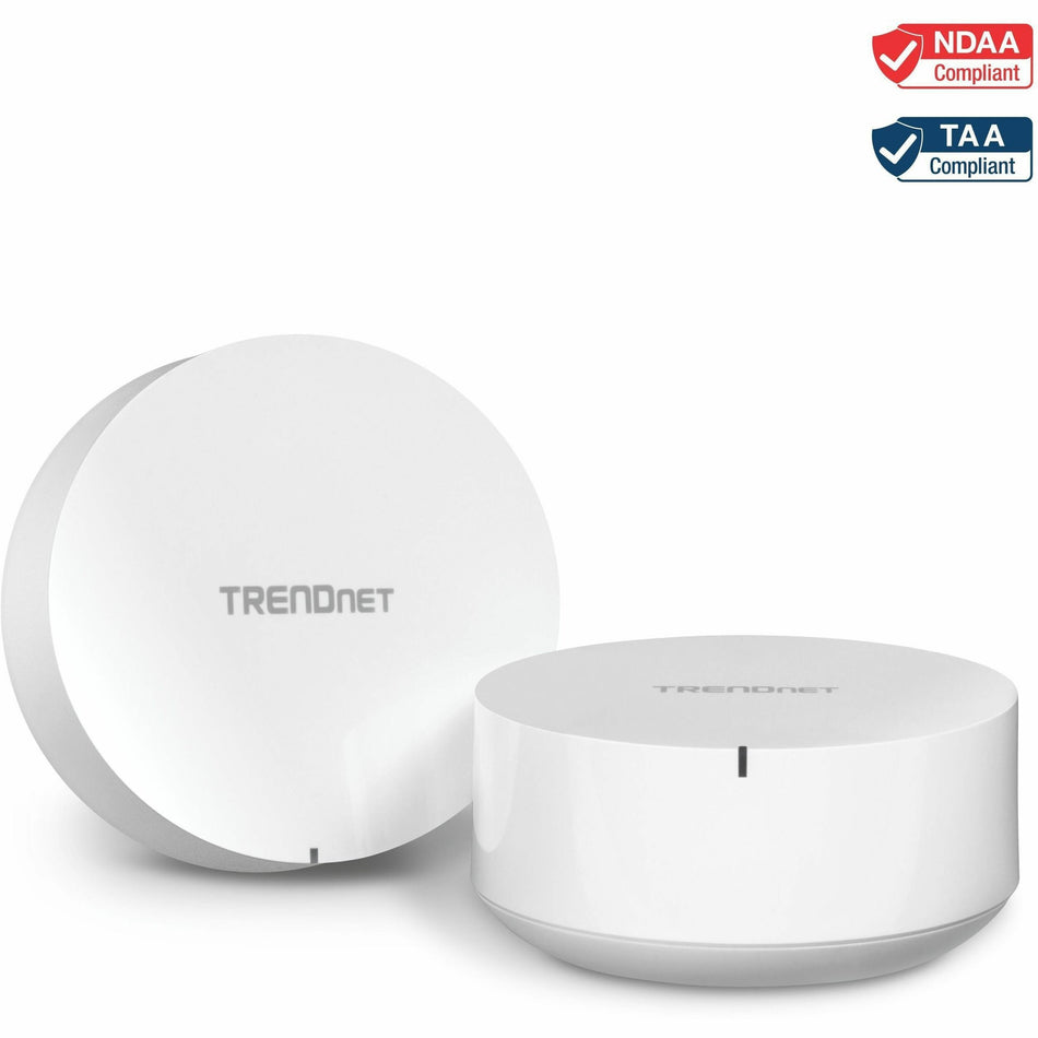 TRENDnet TEW-830MDR2K,2 x AC2200 WiFi Mesh Routers, App-Based Setup, Expanded Home WiFi(Up to 4,000 Sq Ft. Home),Supports 2.4Ghz/5G - TEW-830MDR2K