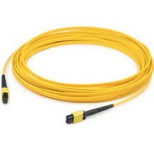 AddOn 2m MPO (Female) to MPO (Female) 24-strand Straight Yellow OS2 Fiber OFNR (Riser-Rated) Patch Cable - ADD-24FMPOMPO-2M9SMS