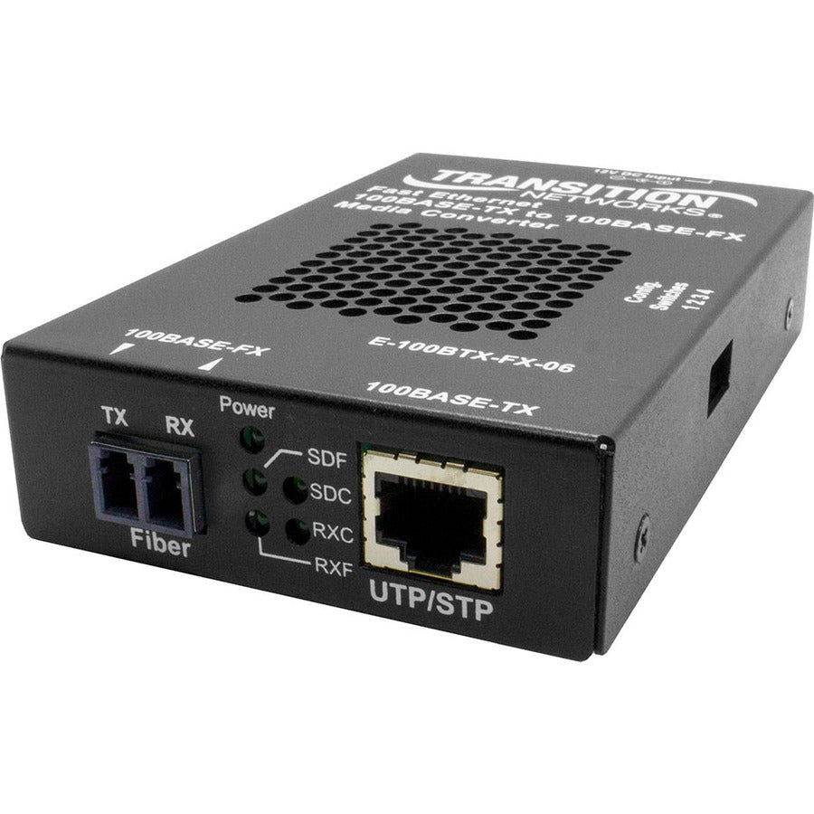 Transition Networks Stand-alone Fast Ethernet Media Converter 100Base-TX to 100Base-FX - E-100BTX-FX-06(SMLC)-NA