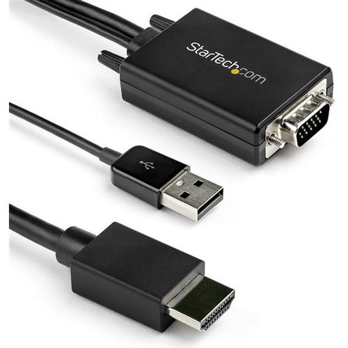 StarTech.com 2m VGA to HDMI Converter Cable with USB Audio Support - 1080p Analog to Digital Video Adapter Cable - Male VGA to Male HDMI - VGA2HDMM2M