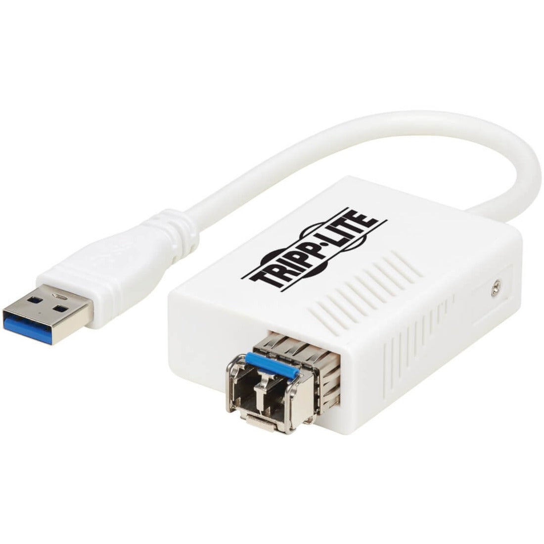 Tripp Lite by Eaton USB 3.0 Multimode Fiber Optic Transceiver Ethernet Adapter, 10/100/1000 Mbps, 1310nm, 550m, LC - U336-MMF-1G-LC