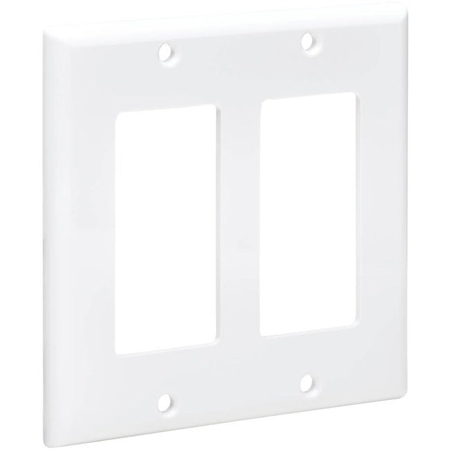 Tripp Lite by Eaton Double-Gang Faceplate, Decora Style - Vertical, White - N042D-200-WH