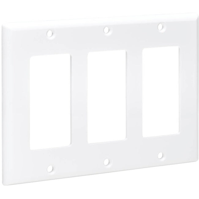 Tripp Lite by Eaton Triple-Gang Faceplate, Decora Style - Vertical, White - N042D-300-WH