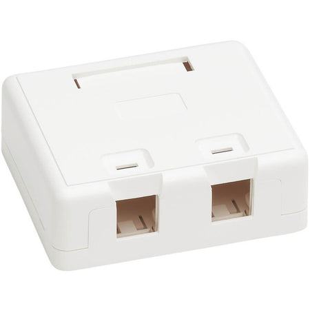 Tripp Lite by Eaton Surface-Mount Box for Keystone Jack 2-Port Wall Celling White - N082-002-WH