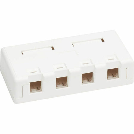 Tripp Lite by Eaton Surface-Mount Box for Keystone Jack 4-Port Wall Celling White - N082-004-WH