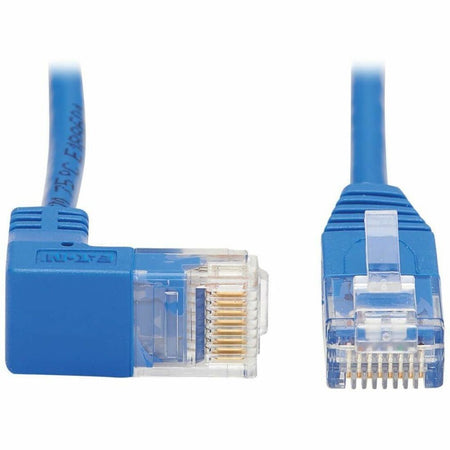 Eaton Tripp Lite Series Down-Angle Cat6 Gigabit Molded Slim UTP Ethernet Cable (RJ45 Right-Angle Down M to RJ45 M), Blue, 20 ft. (6.09 m) - N204-S20-BL-DN