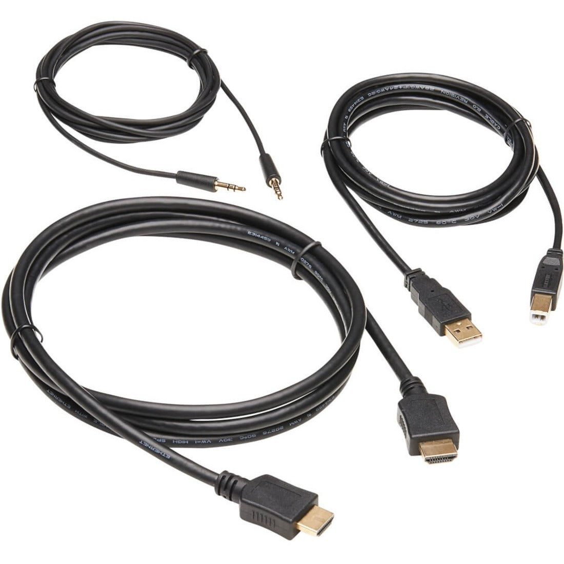 Eaton Tripp Lite Series HDMI KVM Cable Kit - 4K HDMI, USB 2.0, 3.5 mm Audio (M/M), Black, 6 ft. (1.83 m) - P782-006-HA