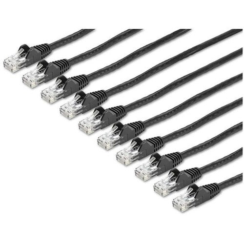 StarTech.com 15 ft. CAT6 Ethernet Cable - 10 Pack - ETL Verified - Black CAT6 Patch Cord - Snagless RJ45 Connectors - 24 AWG - UTP - N6PATCH15BK10PK