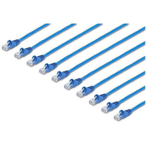 StarTech.com 25 ft. CAT6 Ethernet Cable - 10 Pack - ETL Verified - Blue CAT6 Patch Cord - Snagless RJ45 Connectors - 24 AWG - UTP - N6PATCH25BL10PK