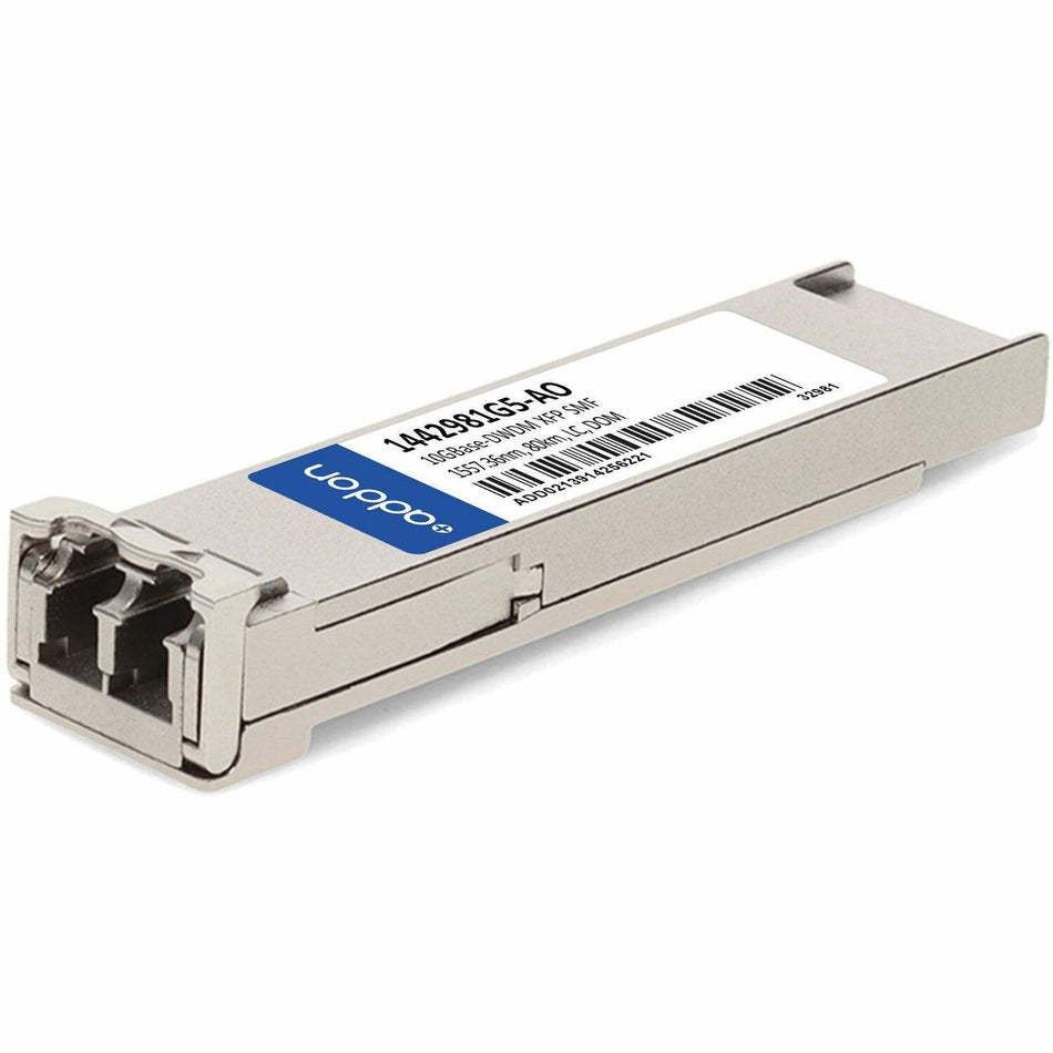 AddOn ADTRAN&reg; 1442981G5 Compatible TAA 10GBase-DWDM XFP Transceiver C-Band 100GHz (SMF, 1557.36nm, 80km, LC, DOM, -40 to 85C) - 1442981G5-AO