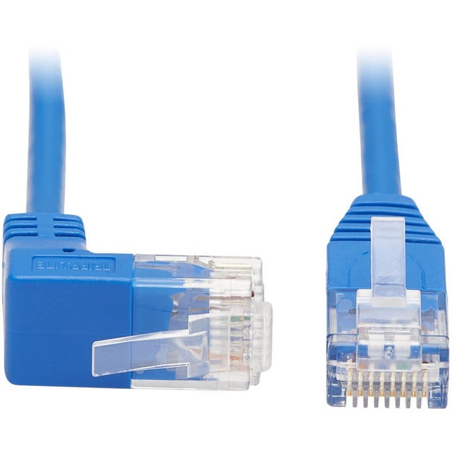 Tripp Lite by Eaton Up-Angle Cat6 Gigabit Molded Slim UTP Ethernet Cable (RJ45 Right-Angle Up M to RJ45 M), Blue, 5 ft. (1.52 m) - N204-S05-BL-UP