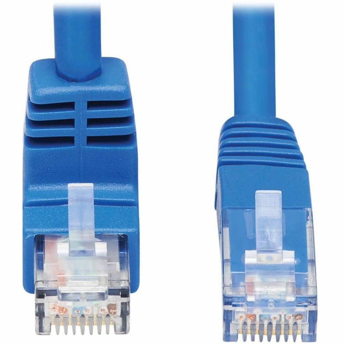 Eaton Tripp Lite Series Down-Angle Cat6 Gigabit Molded UTP Ethernet Cable (RJ45 Right-Angle Down M to RJ45 M), Blue, 15 ft. (4.57 m) - N204-015-BL-DN