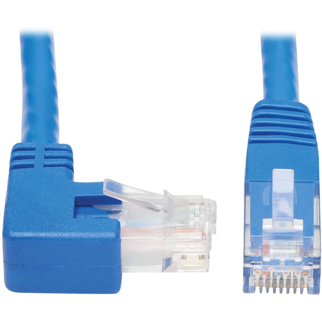 Eaton Tripp Lite Series Right-Angle Cat6 Gigabit Molded UTP Ethernet Cable (RJ45 Right-Angle M to RJ45 M), Blue, 20 ft. (6.09 m) - N204-020-BL-RA