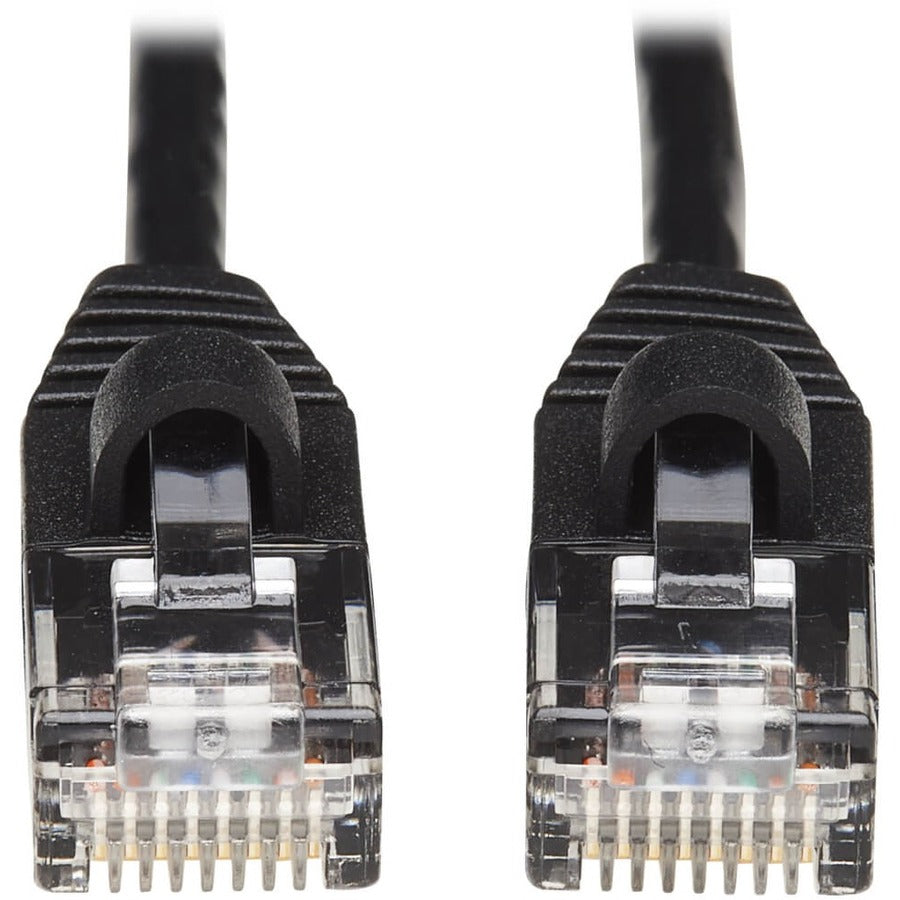 Eaton Tripp Lite Series Cat6a 10G Snagless Molded Slim UTP Ethernet Cable (RJ45 M/M), Black, 15 ft. (4.57 m) - N261-S15-BK