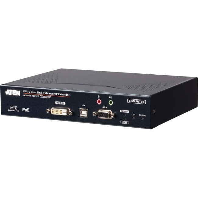 ATEN 2K DVI-D Dual-Link KVM over IP Transmitter with Dual SFP & PoE - KE6922T