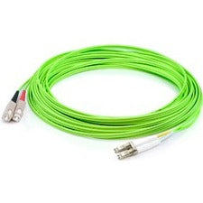 AddOn 15m LC (Male) to SC (Male) Straight Lime Green OM5 Duplex Fiber OFNR (Riser-Rated) Patch Cable - ADD-SC-LC-15M5OM5