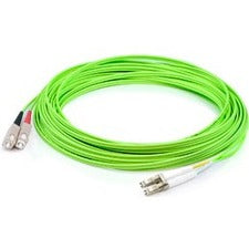 AddOn 25m LC (Male) to SC (Male) Straight Lime Green OM5 Duplex Fiber OFNR (Riser-Rated) Patch Cable - ADD-SC-LC-25M5OM5