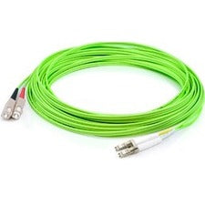 AddOn 30m LC (Male) to SC (Male) Straight Lime Green OM5 Duplex Fiber OFNR (Riser-Rated) Patch Cable - ADD-SC-LC-30M5OM5