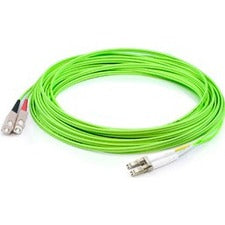 AddOn 50m LC (Male) to SC (Male) Straight Lime Green OM5 Duplex Fiber OFNR (Riser-Rated) Patch Cable - ADD-SC-LC-50M5OM5