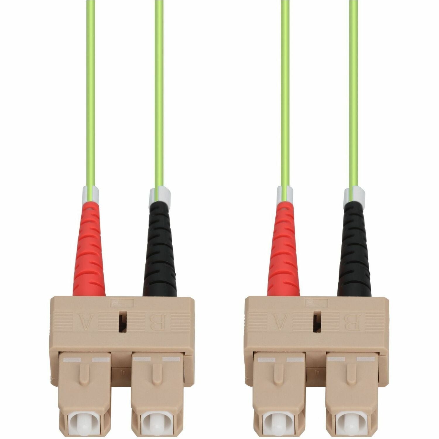 AddOn 15m SC to SC Lime Green OM5 Duplex OFNR (Riser-Rated) Fiber Patch Cable - ADD-SC-SC-15M5OM5