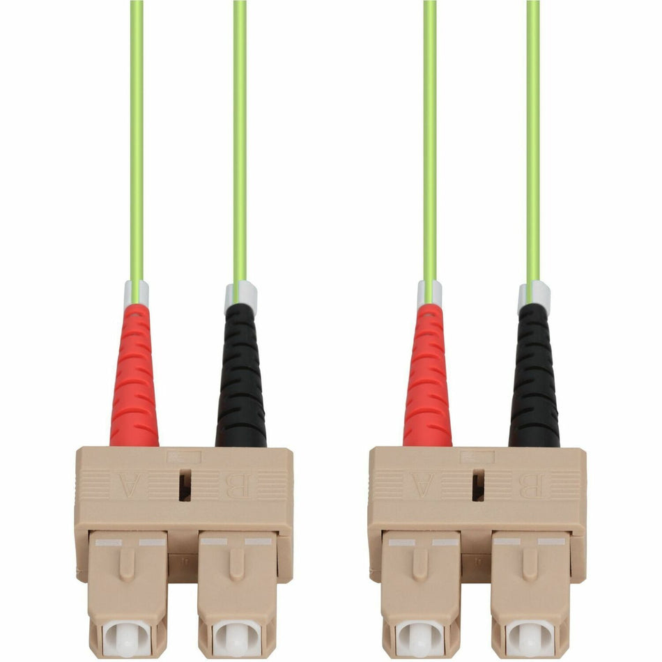 AddOn 50m SC to SC Lime Green OM5 Duplex OFNR (Riser-Rated) Fiber Patch Cable - ADD-SC-SC-50M5OM5