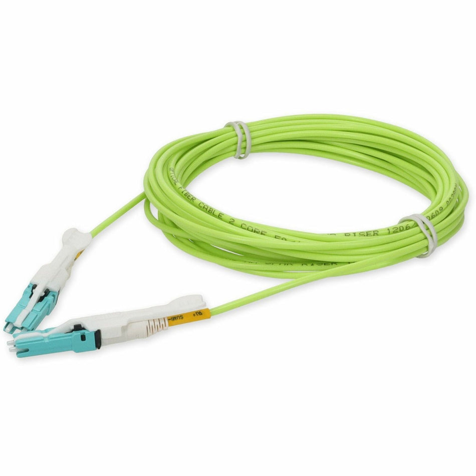 AddOn 10m CS to CS Lime Green OM5 Duplex OFNR (Riser-Rated) Fiber Patch Cable - ADD-CS-CS-10M5OM5
