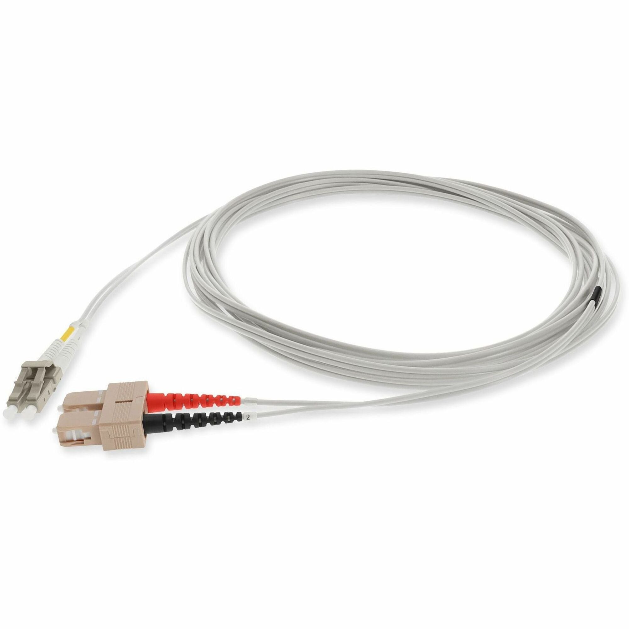 AddOn 4m LC (Male) to SC (Male) Gray OM1 Duplex Fiber OFNR (Riser-Rated) Patch Cable - ADD-SC-LC-4M6MMF-GY