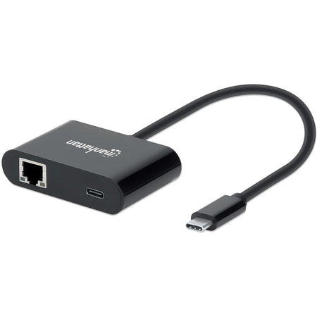 Manhattan USB-C to Gigabit Network Adapter With Power Delivery Port - 153454